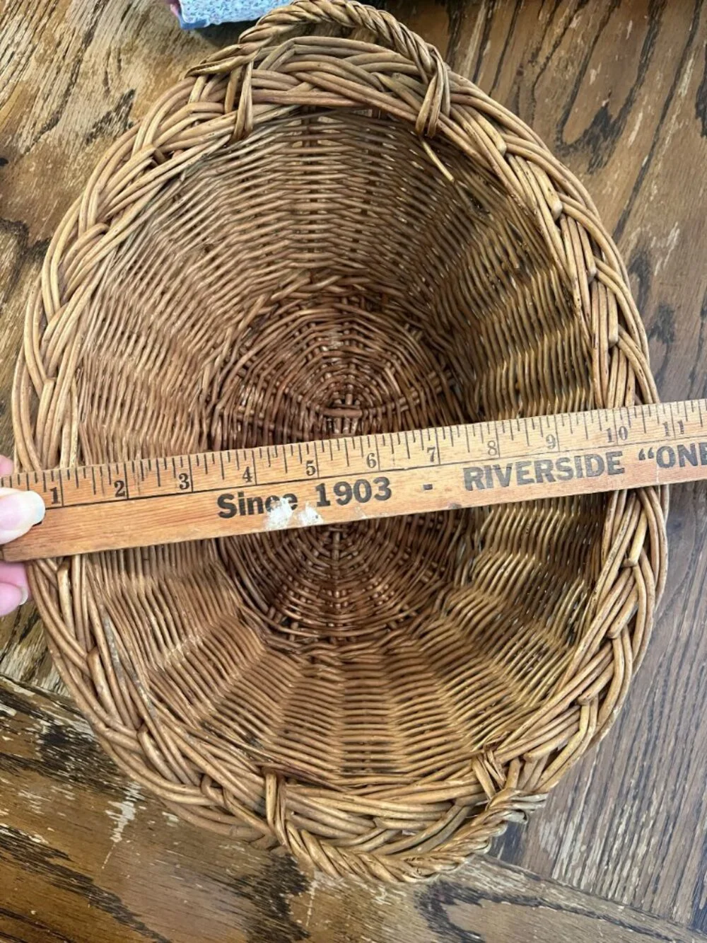 Vintage Wicker Laundry Basket Small Size French Country